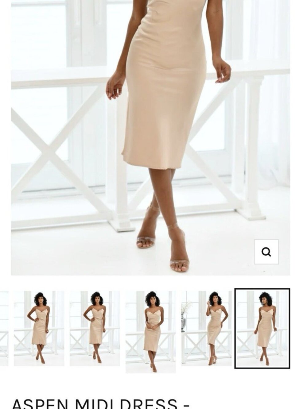 NWT Velvi 10 Champagne Satin Effect MIDI Strap Cow Neckline Slip Dress Sexy